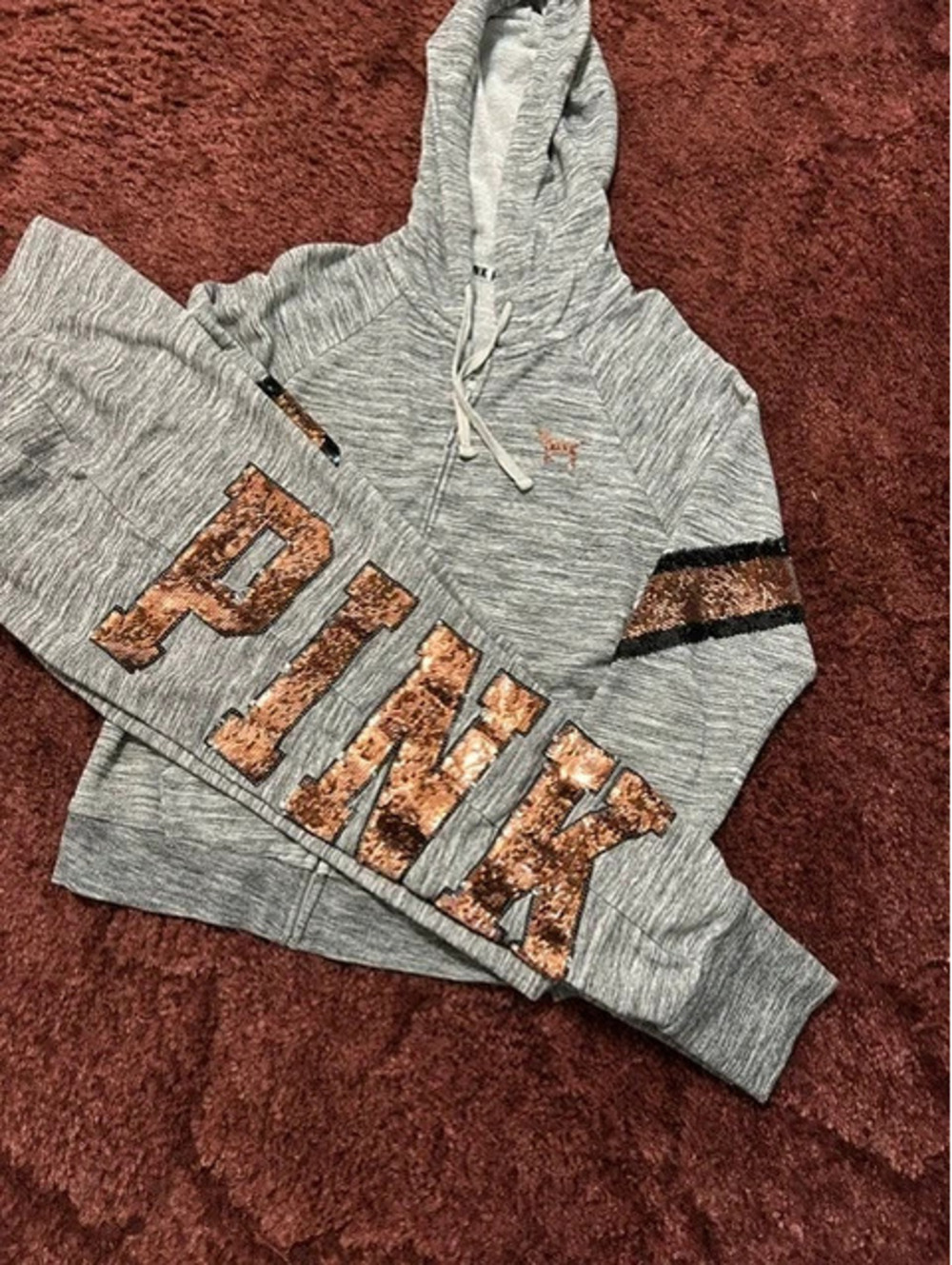 Victorias Secret Pink Marl Gray bling set